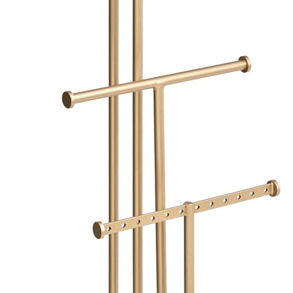 Four-Tier Jewelry Tree Stand - White/Brass